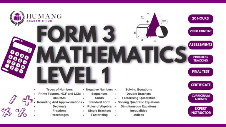 Form 3 Level One Mathematics Coming Soon P200.00