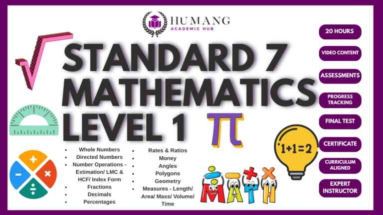Standard 7 Level One Mathematics – Coming Soon P150.00