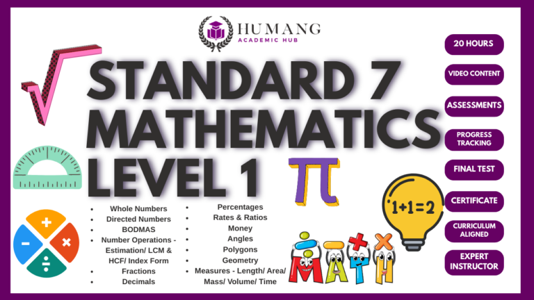 Standard 7 Level One Mathematics