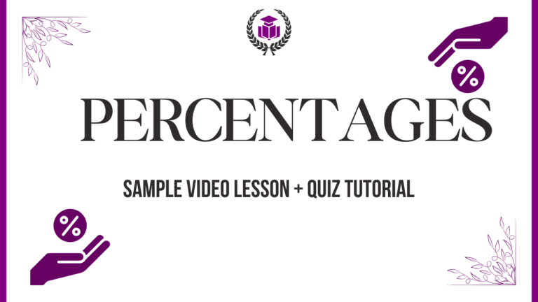 Percentages Sample Video Lesson