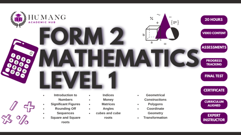 Form 2 Level One Mathematics Coming Soon P200.00